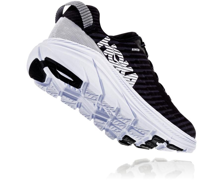 Running Shoes Mens - Hoka One One Rincon - Black/White - GTXDQES-82